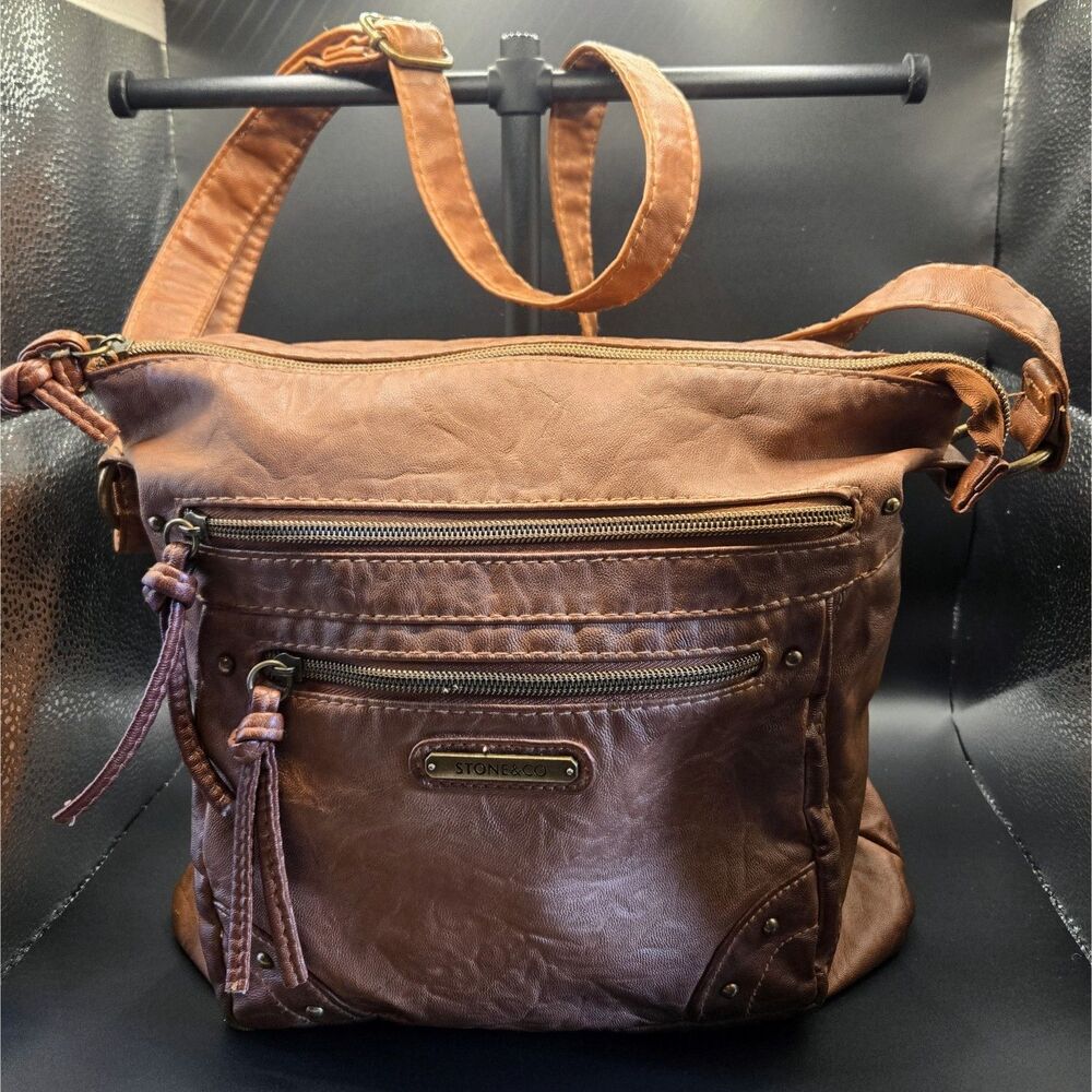 Stone & Co Smokey Mountain Vegan Leather Multi Pocket Shoulder Bag
